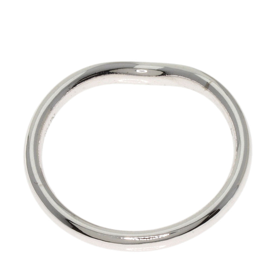 TIFFANY&Co. Ring K18WG Silver Curved 3P Diamond