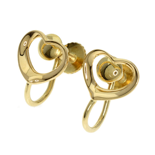 TIFFANY&Co. Earring 18K Yellow Gold gold Open heart Women Used Authentic