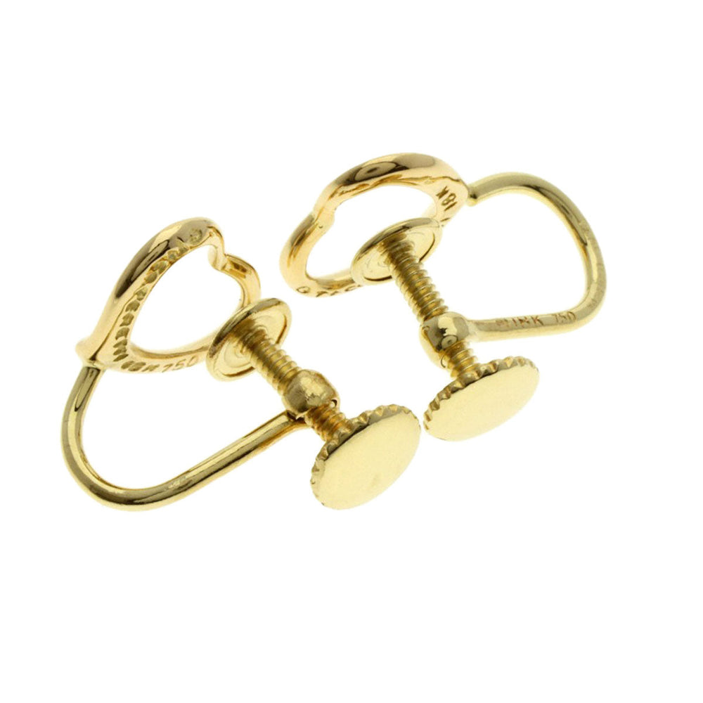TIFFANY&Co. Earring 18K Yellow Gold gold Open heart Women Used Authentic