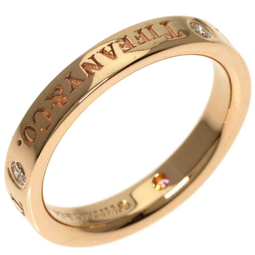TIFFANY&Co. Ring 18K Pink Gold gold Flat Band 3P Diamond