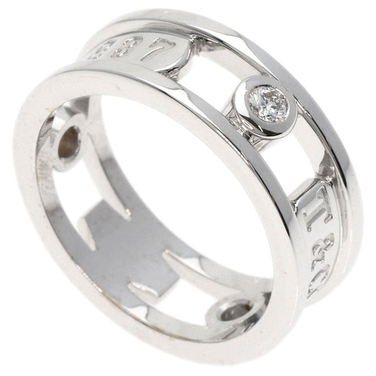 TIFFANY&Co. Ring K18WG Silver 1837 Element Double Wire 3P Diamond