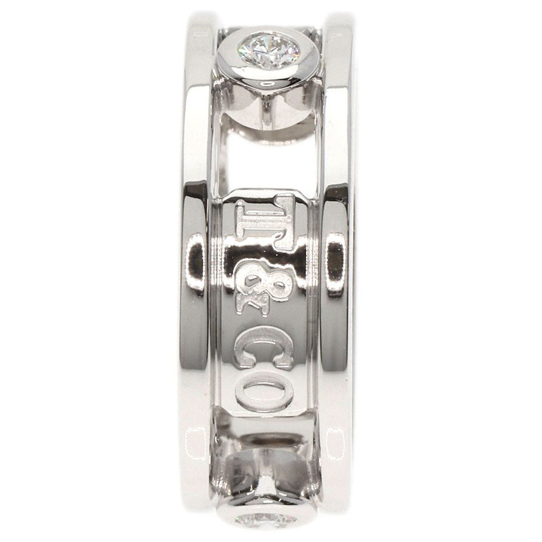 TIFFANY&Co. Ring K18WG Silver 1837 Element Double Wire 3P Diamond