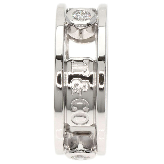 TIFFANY&Co. Ring K18WG Silver 1837 Element Double Wire 3P Diamond
