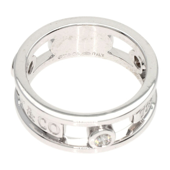 TIFFANY&Co. Ring K18WG Silver 1837 Element Double Wire 3P Diamond