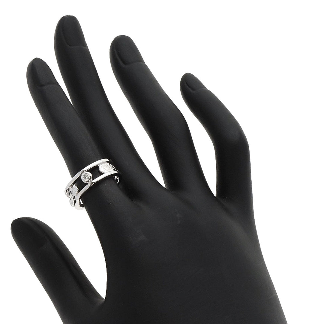 TIFFANY&Co. Ring K18WG Silver 1837 Element Double Wire 3P Diamond