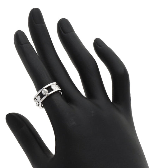 TIFFANY&Co. Ring K18WG Silver 1837 Element Double Wire 3P Diamond