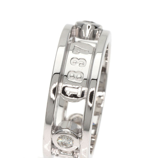 TIFFANY&Co. Ring K18WG Silver 1837 Element Double Wire 3P Diamond