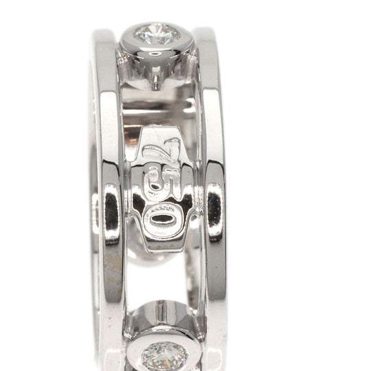 TIFFANY&Co. Ring K18WG Silver 1837 Element Double Wire 3P Diamond