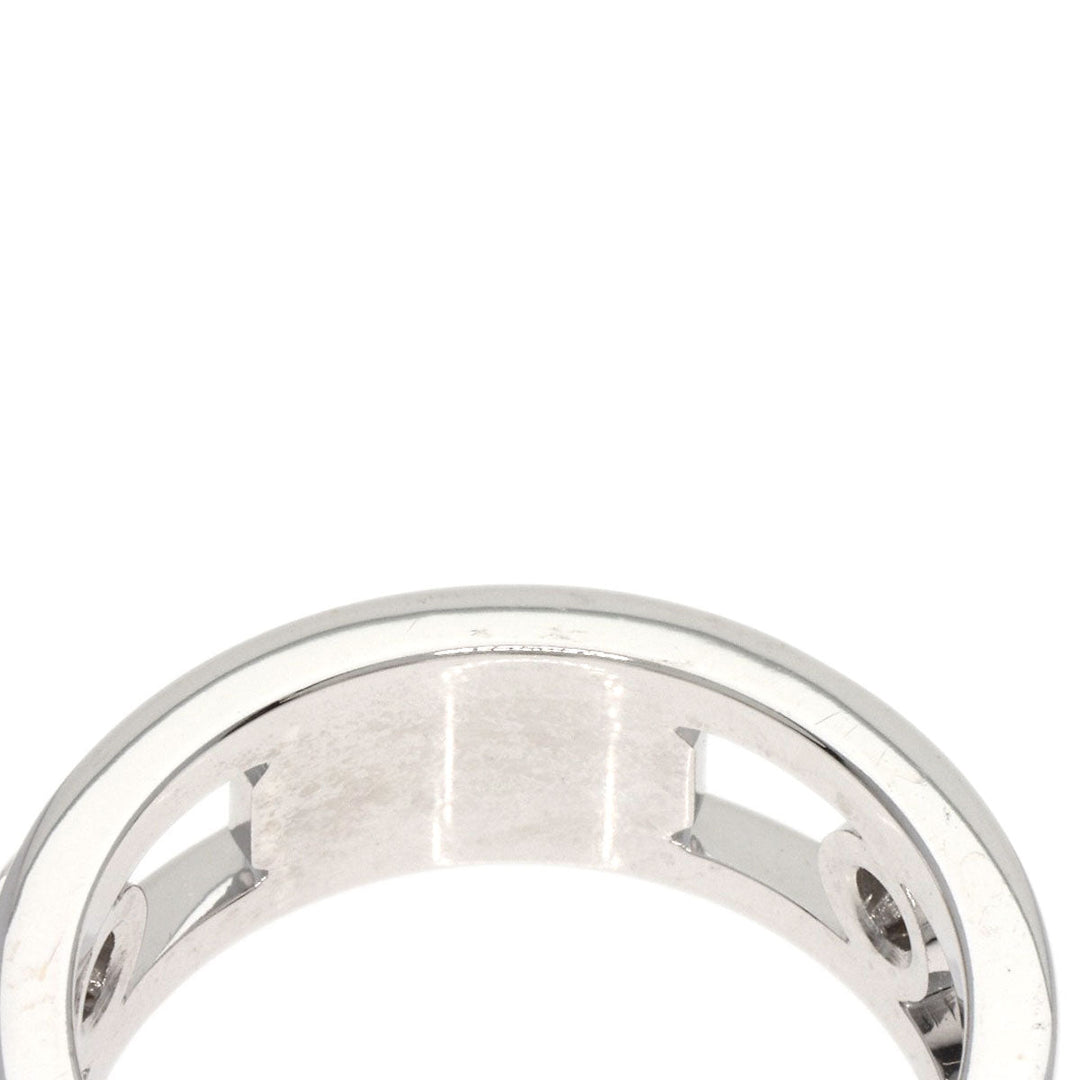 TIFFANY&Co. Ring K18WG Silver 1837 Element Double Wire 3P Diamond