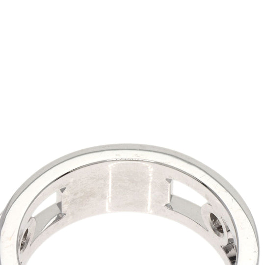 TIFFANY&Co. Ring K18WG Silver 1837 Element Double Wire 3P Diamond