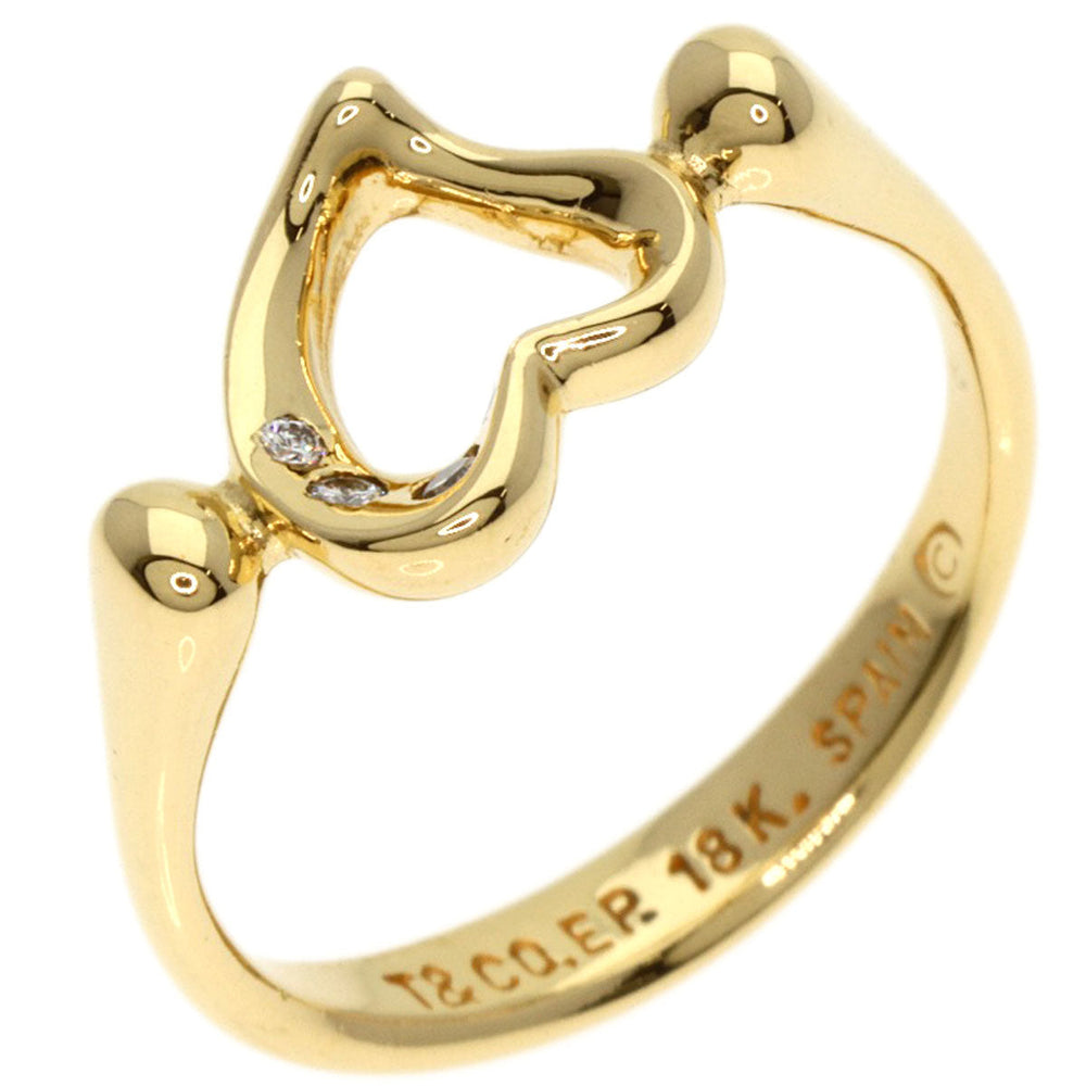 TIFFANY&Co. Ring 18K Yellow Gold gold Open Heart 3P Diamond