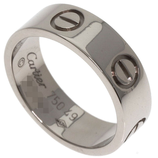 CARTIER Ring K18WG Silver Love Ring #49 Women Used Authentic