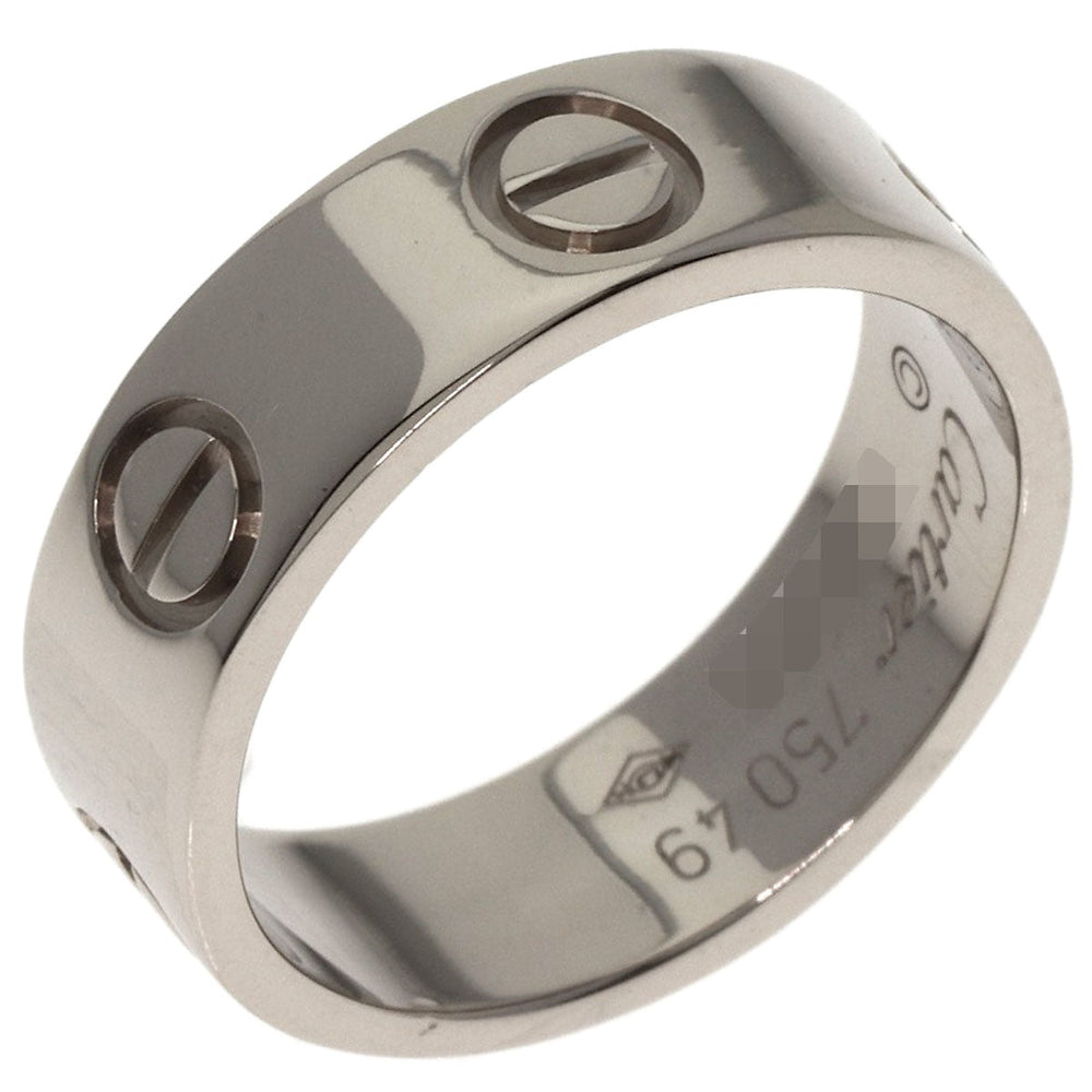 CARTIER Ring K18WG Silver Love Ring #49 Women Used Authentic
