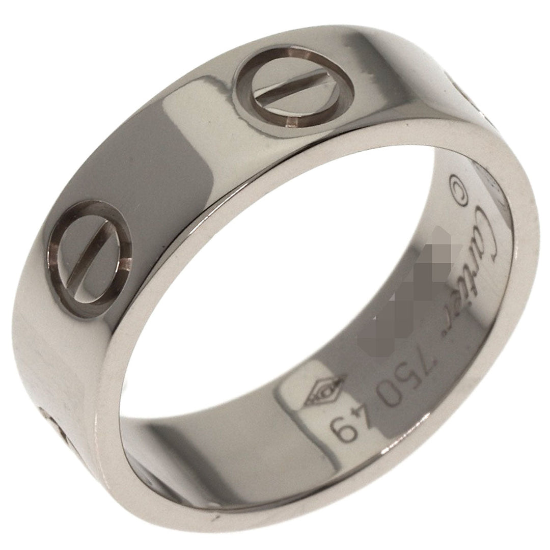 CARTIER Ring K18WG Silver Love Ring #49 Women Used Authentic