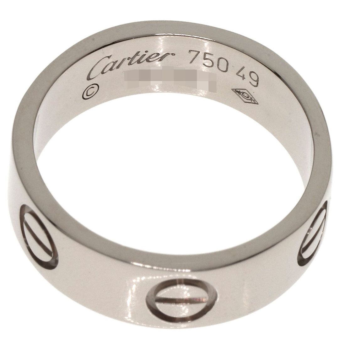 CARTIER Ring K18WG Silver Love Ring #49 Women Used Authentic