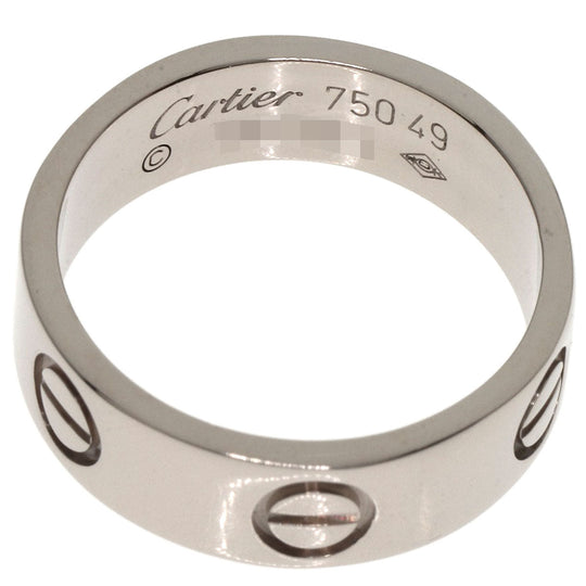 CARTIER Ring K18WG Silver Love Ring #49 Women Used Authentic