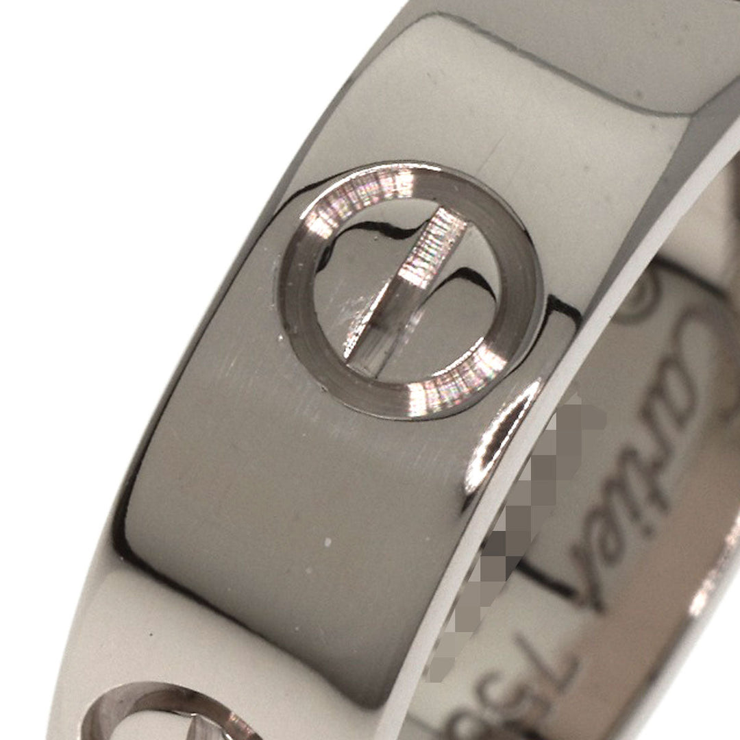 CARTIER Ring K18WG Silver Love Ring #49 Women Used Authentic