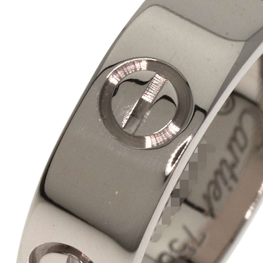 CARTIER Ring K18WG Silver Love Ring #49 Women Used Authentic