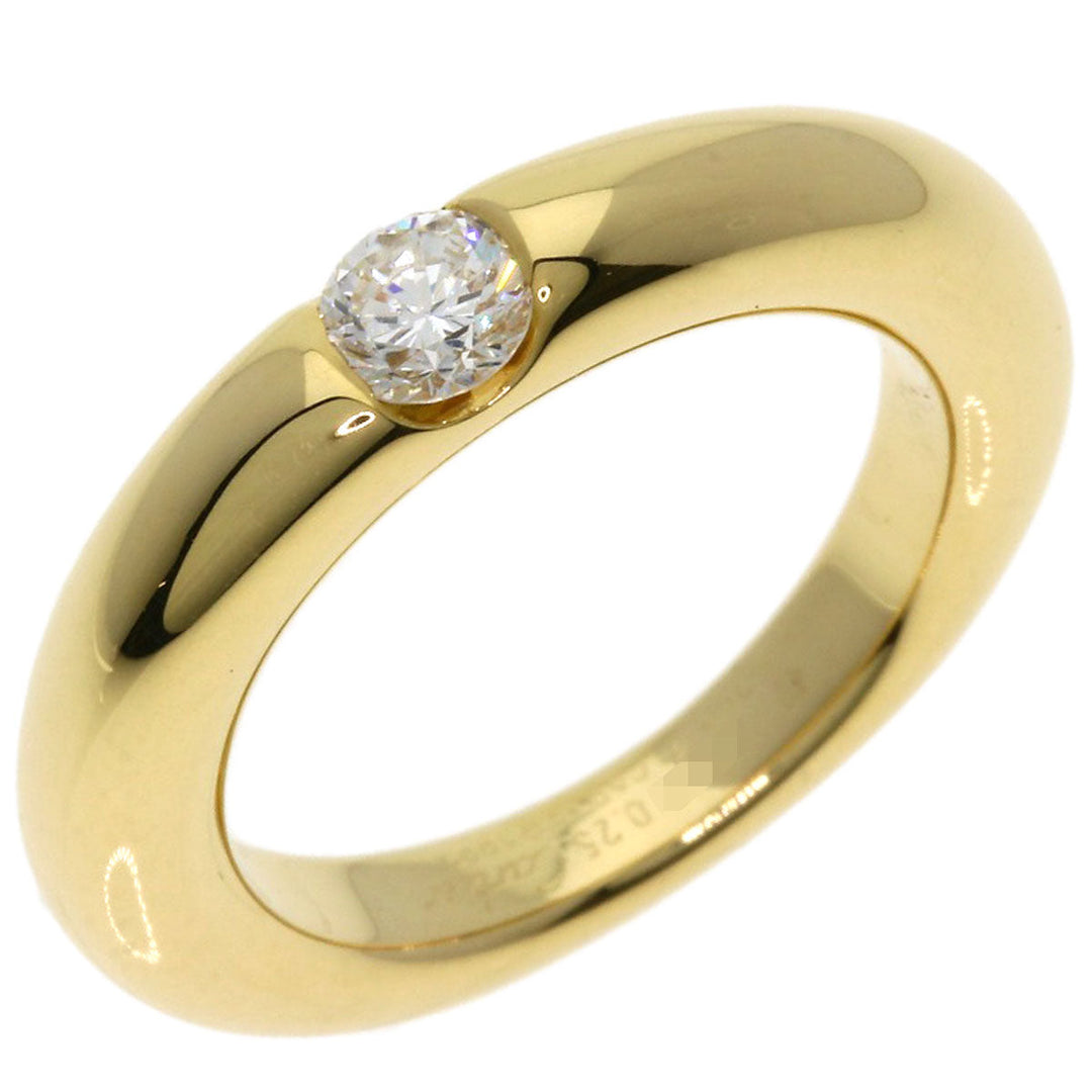 CARTIER Ring 18K Yellow Gold gold Ellipse 1P Diamond #47