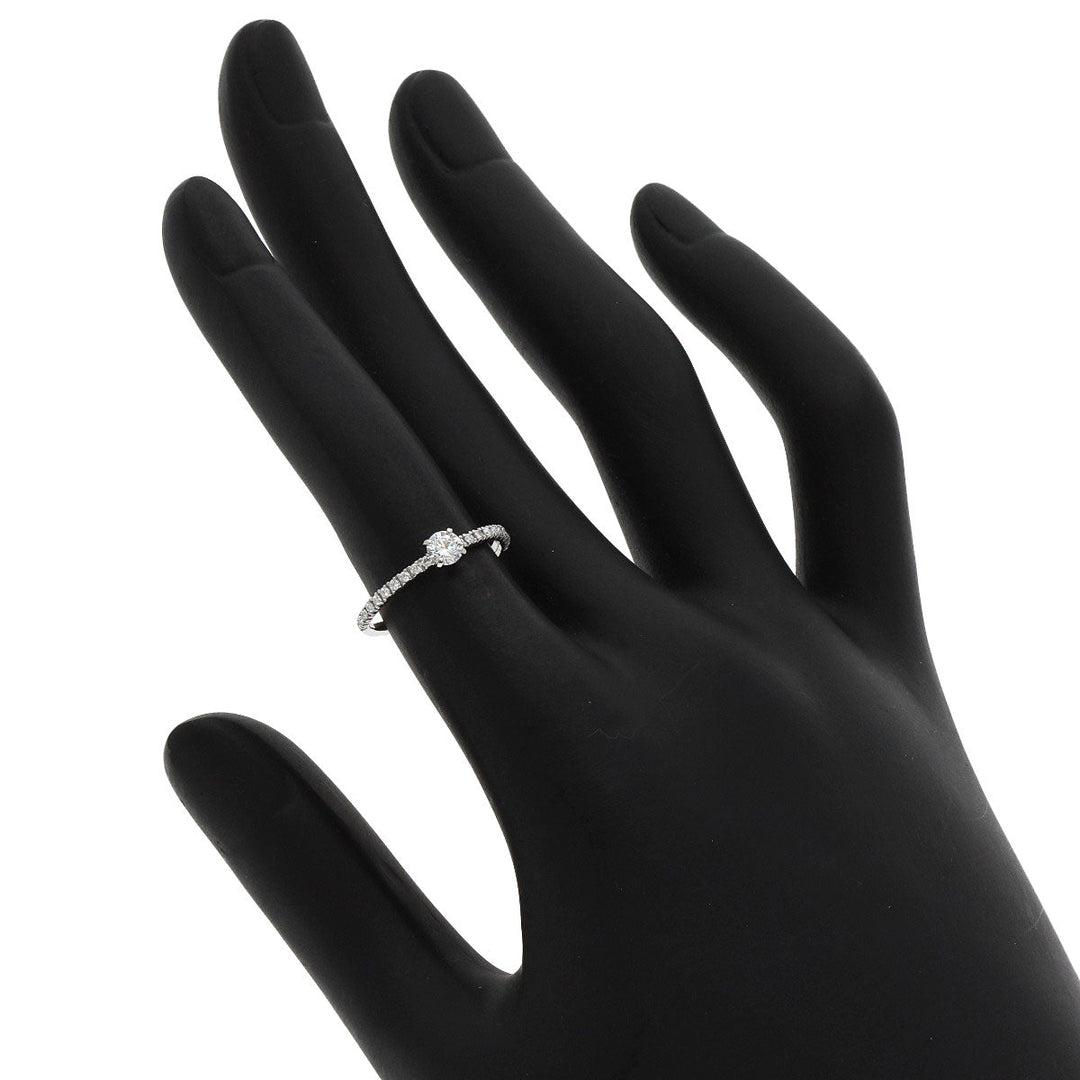 CARTIER Ring PT950 Silver Etincel de Cartier Solitaire #48