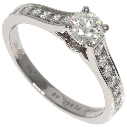 CARTIER Ring PT950 Silver Solitaire #49 Women Used Authentic
