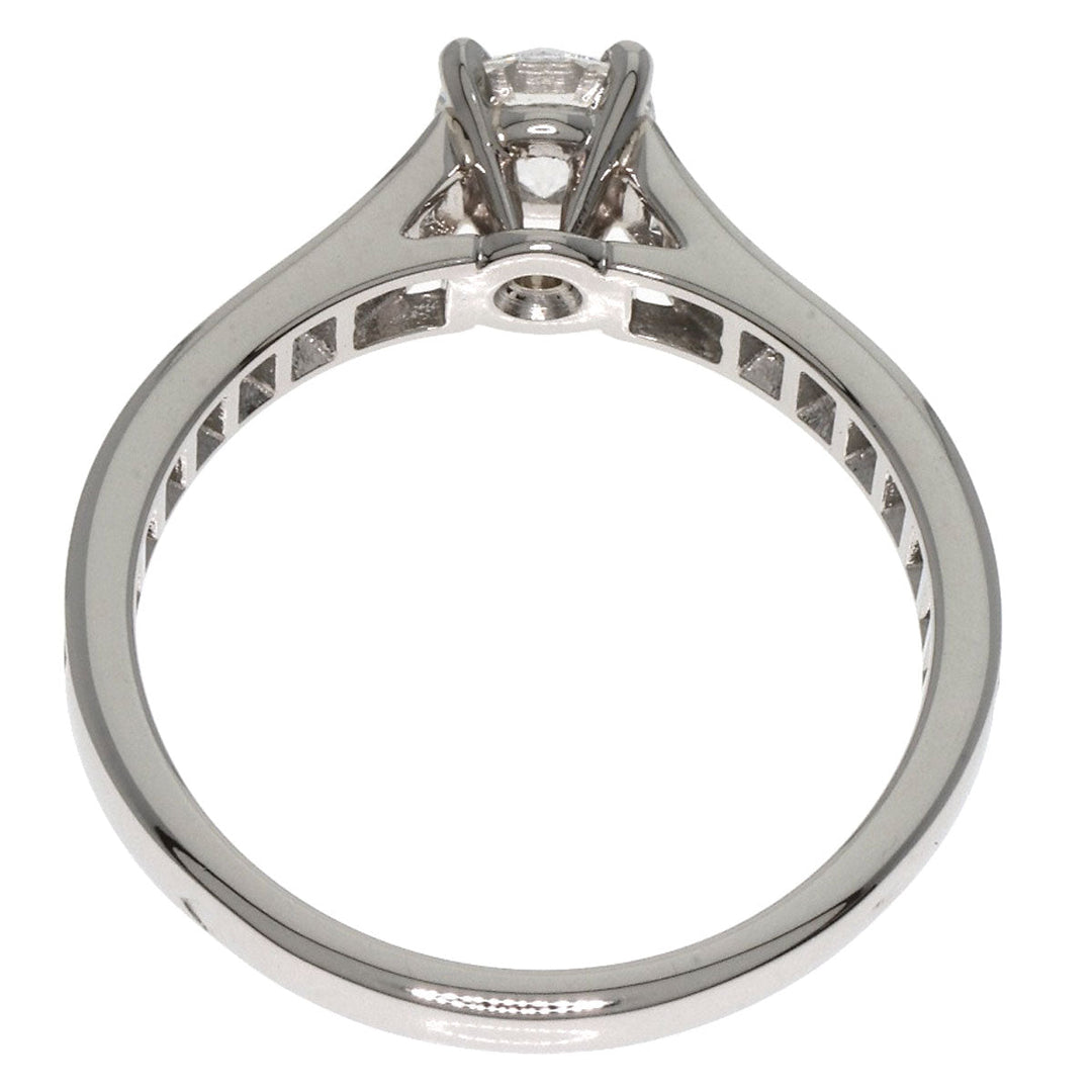 CARTIER Ring PT950 Silver Solitaire #49 Women Used Authentic