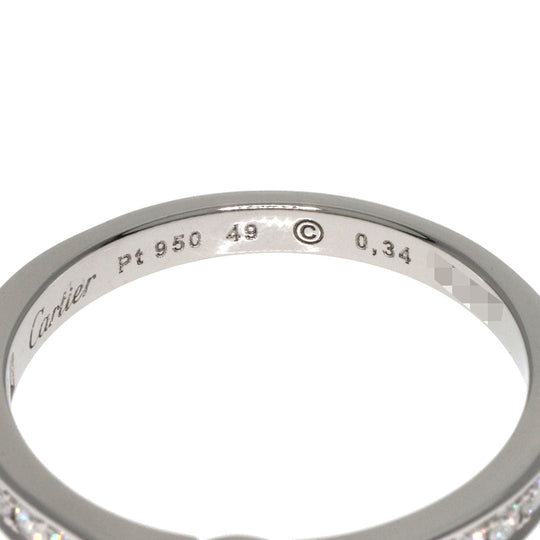 CARTIER Ring PT950 Silver Solitaire #49 Women Used Authentic