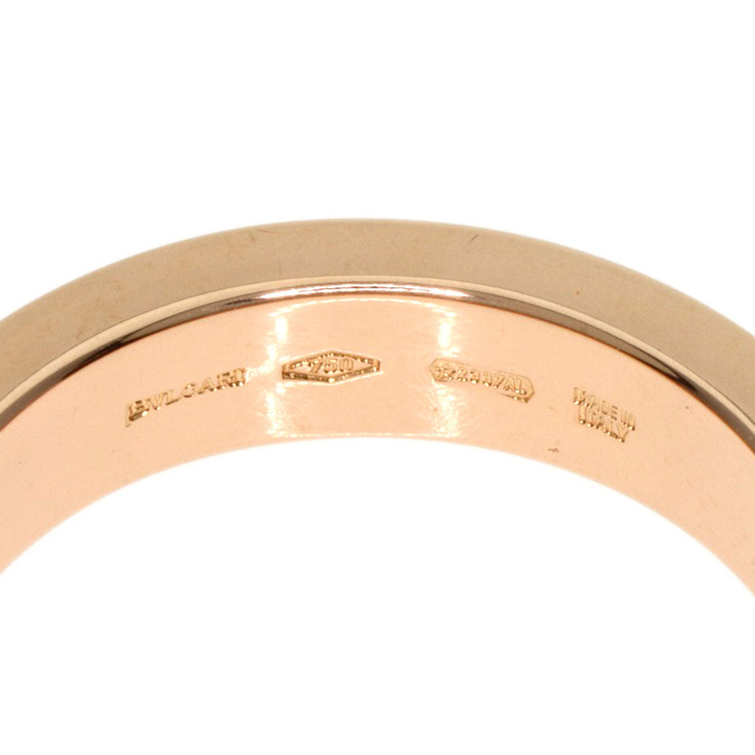 BVLGARI Ring 18K Pink Gold gold Double logo 1P Diamond Women Used Authentic
