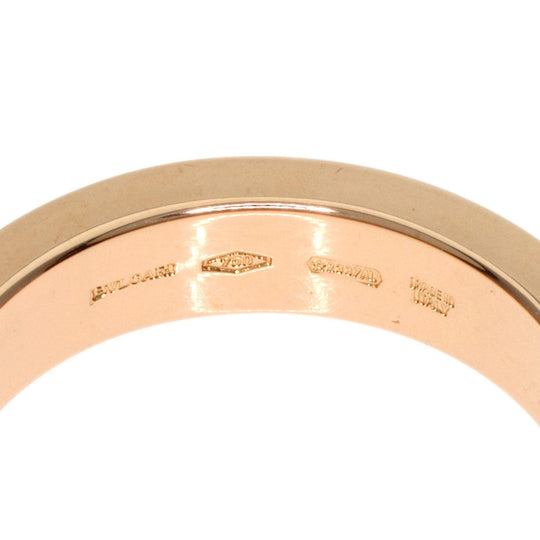BVLGARI Ring 18K Pink Gold gold Double logo 1P Diamond Women Used Authentic