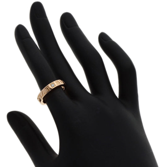 BVLGARI Ring 18K Pink Gold gold Double logo 1P Diamond Women Used Authentic