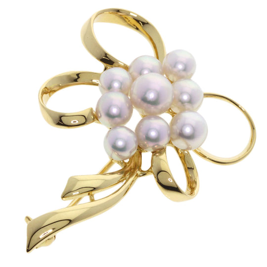 MIKIMOTO Brooch 18K Yellow Gold gold Pearl Women Used Authentic