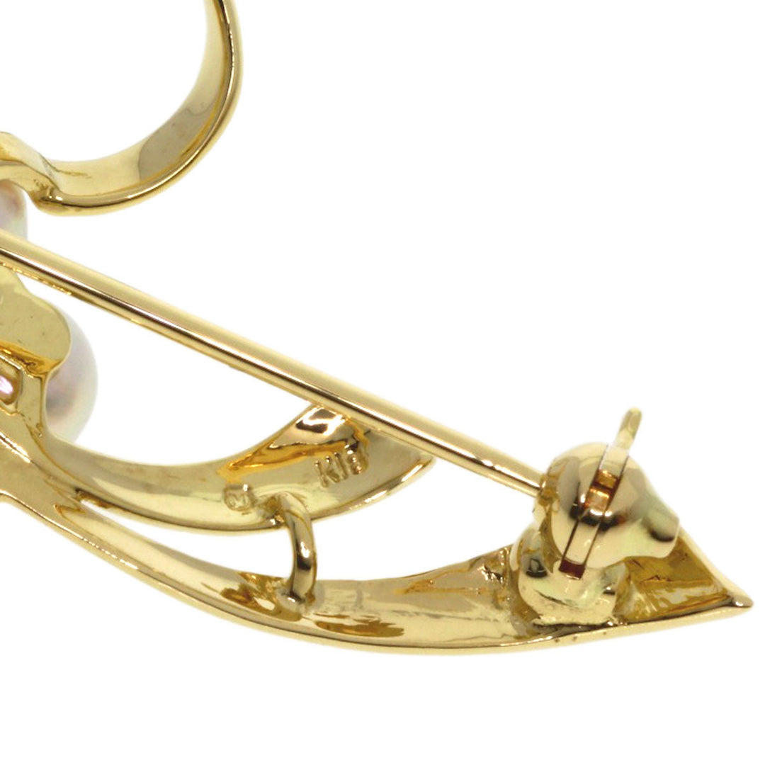 MIKIMOTO Brooch 18K Yellow Gold gold Pearl Women Used Authentic