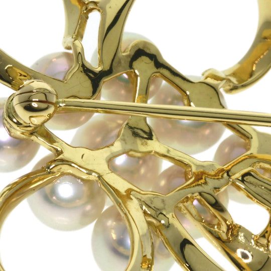 MIKIMOTO Brooch 18K Yellow Gold gold Pearl Women Used Authentic