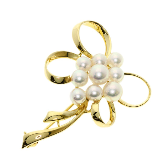 MIKIMOTO Brooch 18K Yellow Gold gold Pearl Women Used Authentic