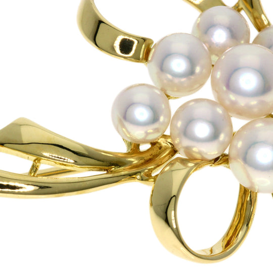 MIKIMOTO Brooch 18K Yellow Gold gold Pearl Women Used Authentic
