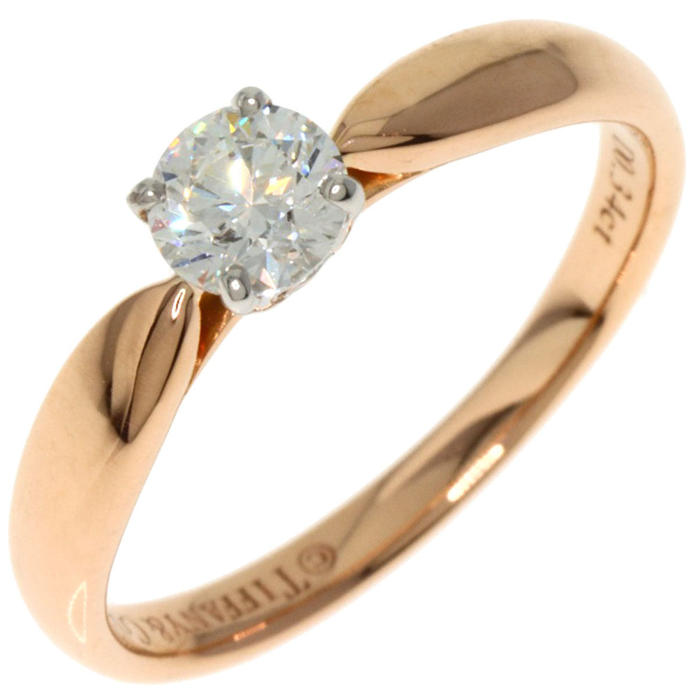 TIFFANY&Co. Ring K18PG , PT950 gold Solitaire diamond Women Used Authentic