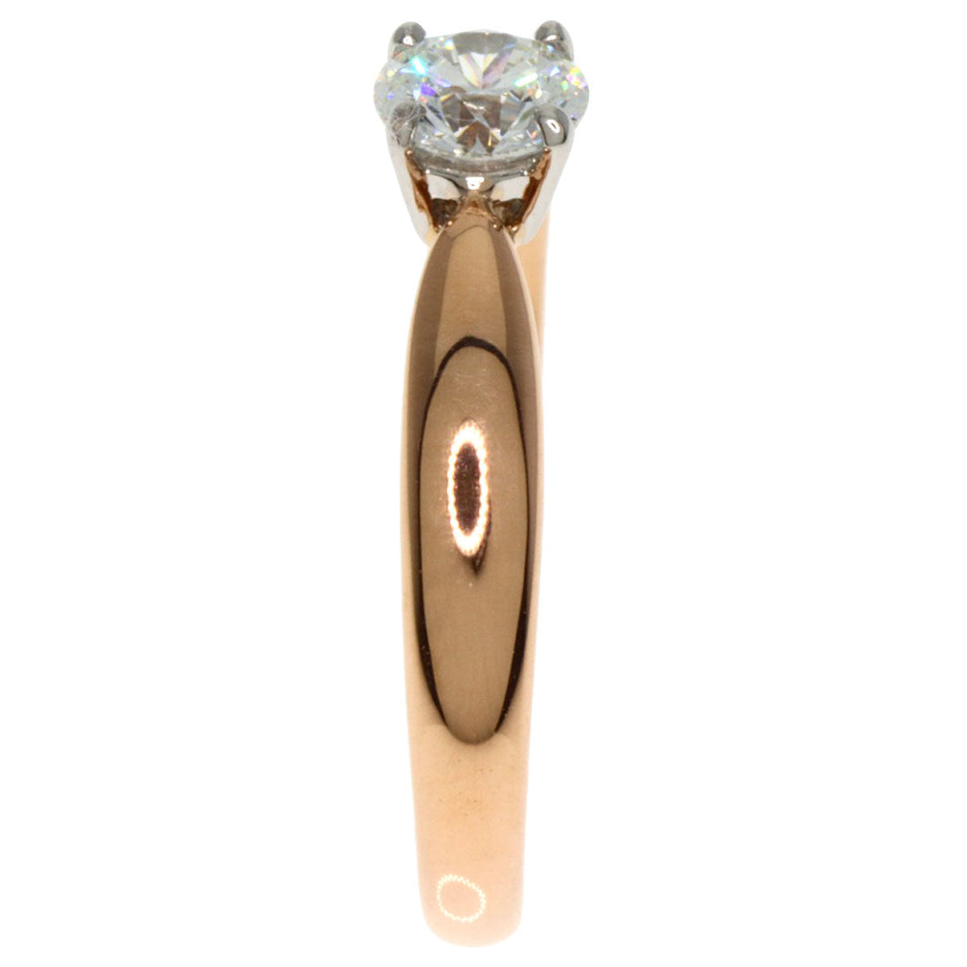 TIFFANY&Co. Ring K18PG , PT950 gold Solitaire diamond Women Used Authentic