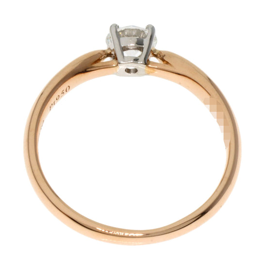 TIFFANY&Co. Ring K18PG , PT950 gold Solitaire diamond Women Used Authentic