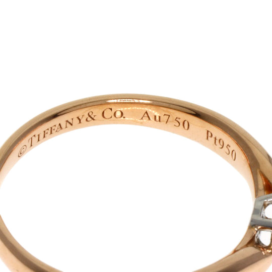 TIFFANY&Co. Ring K18PG , PT950 gold Solitaire diamond Women Used Authentic