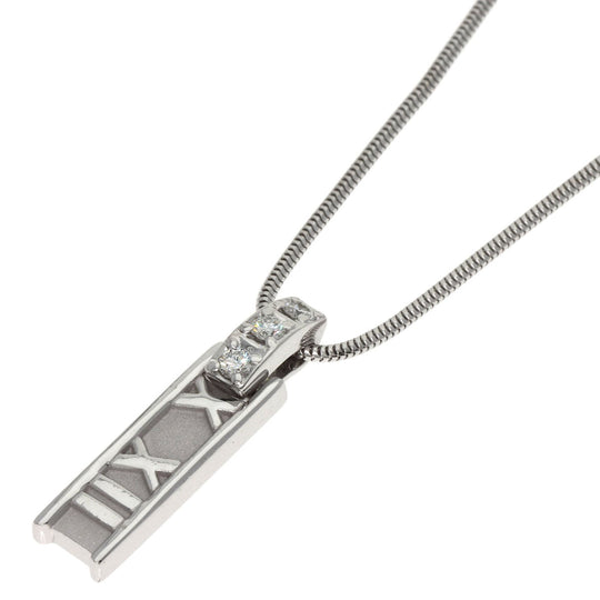 TIFFANY&Co. Necklace K18WG Silver Atlas Diamond