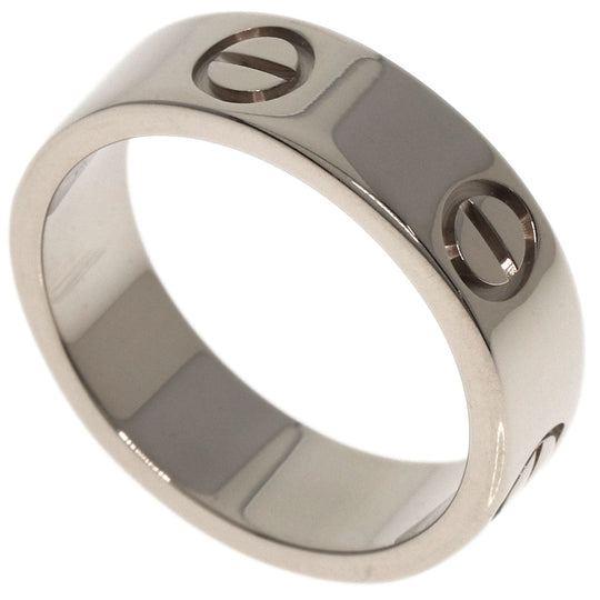 CARTIER Ring K18WG Silver Love Ring #51 Women Used Authentic