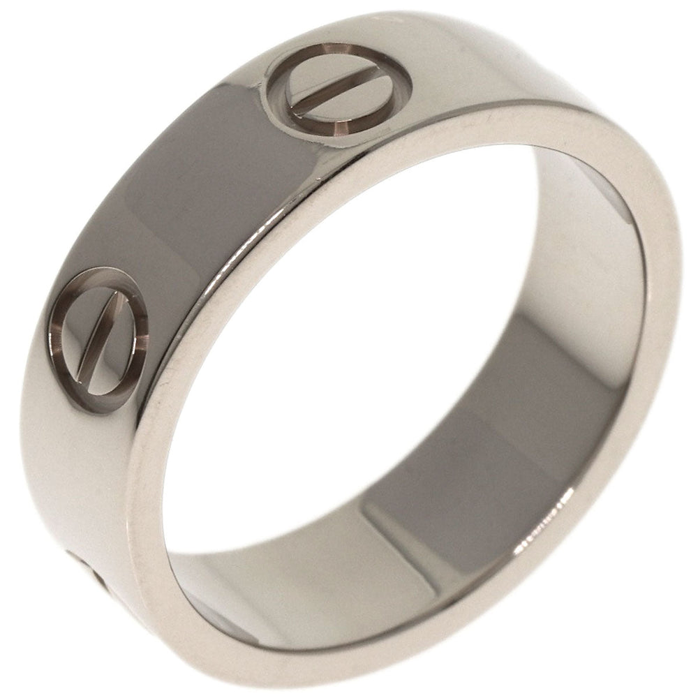 CARTIER Ring K18WG Silver Love Ring #51 Women Used Authentic