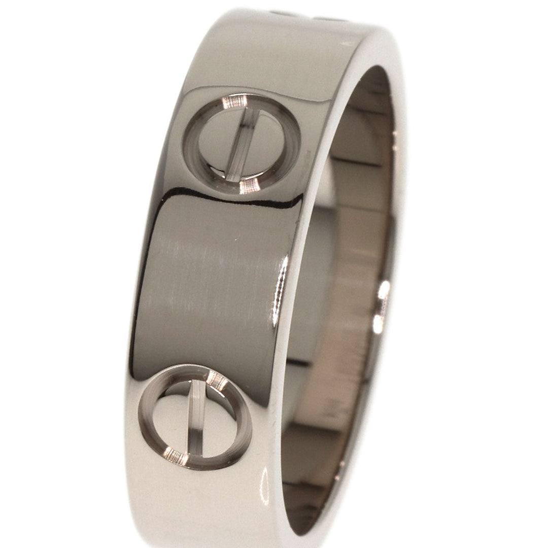 CARTIER Ring K18WG Silver Love Ring #51 Women Used Authentic