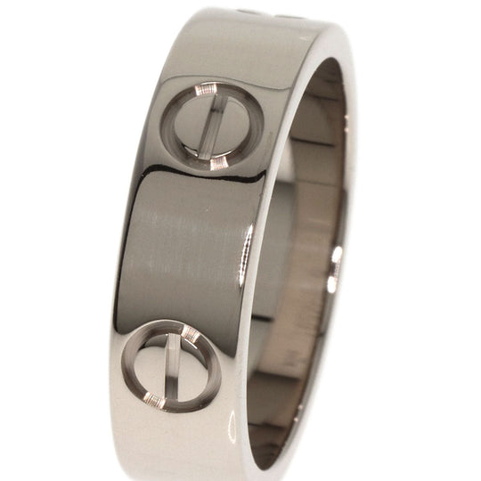 CARTIER Ring K18WG Silver Love Ring #51 Women Used Authentic