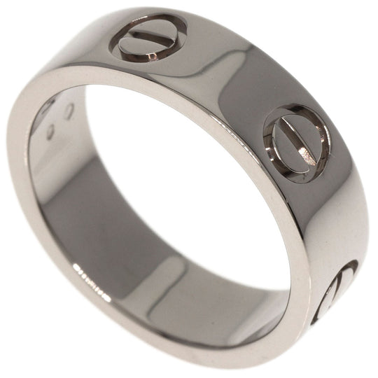 CARTIER Ring K18WG Silver Love Ring #49 Women Used Authentic