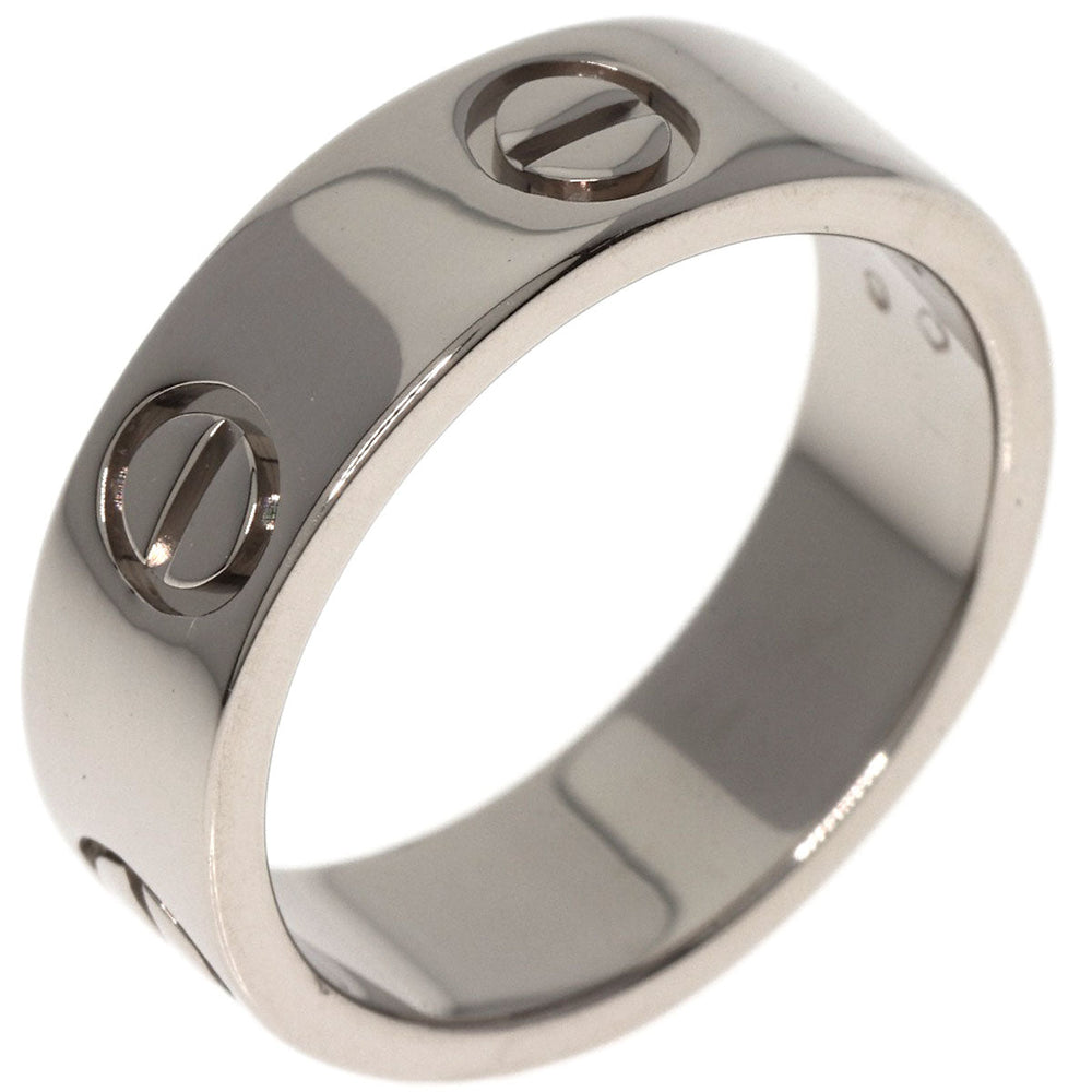 CARTIER Ring K18WG Silver Love Ring #49 Women Used Authentic