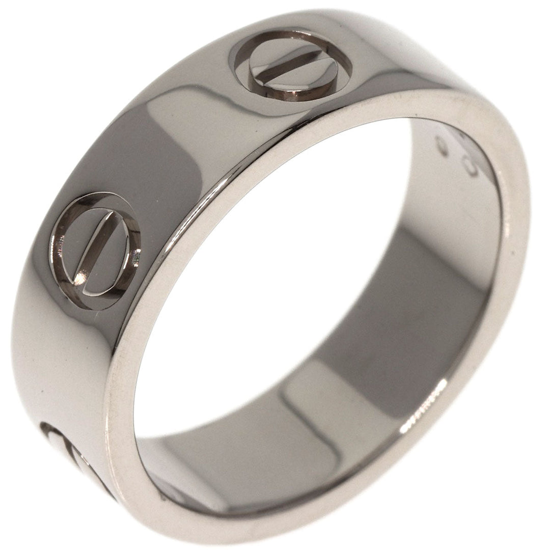 CARTIER Ring K18WG Silver Love Ring #49 Women Used Authentic