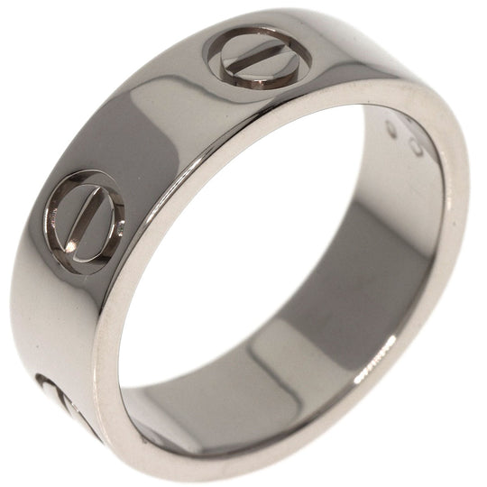 CARTIER Ring K18WG Silver Love Ring #49 Women Used Authentic