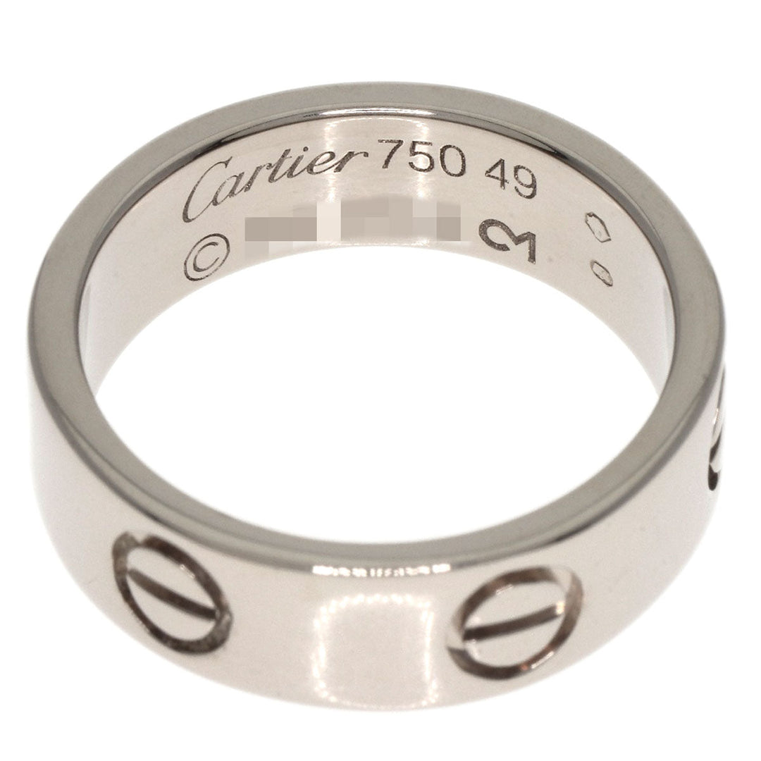 CARTIER Ring K18WG Silver Love Ring #49 Women Used Authentic