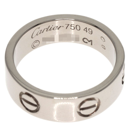 CARTIER Ring K18WG Silver Love Ring #49 Women Used Authentic